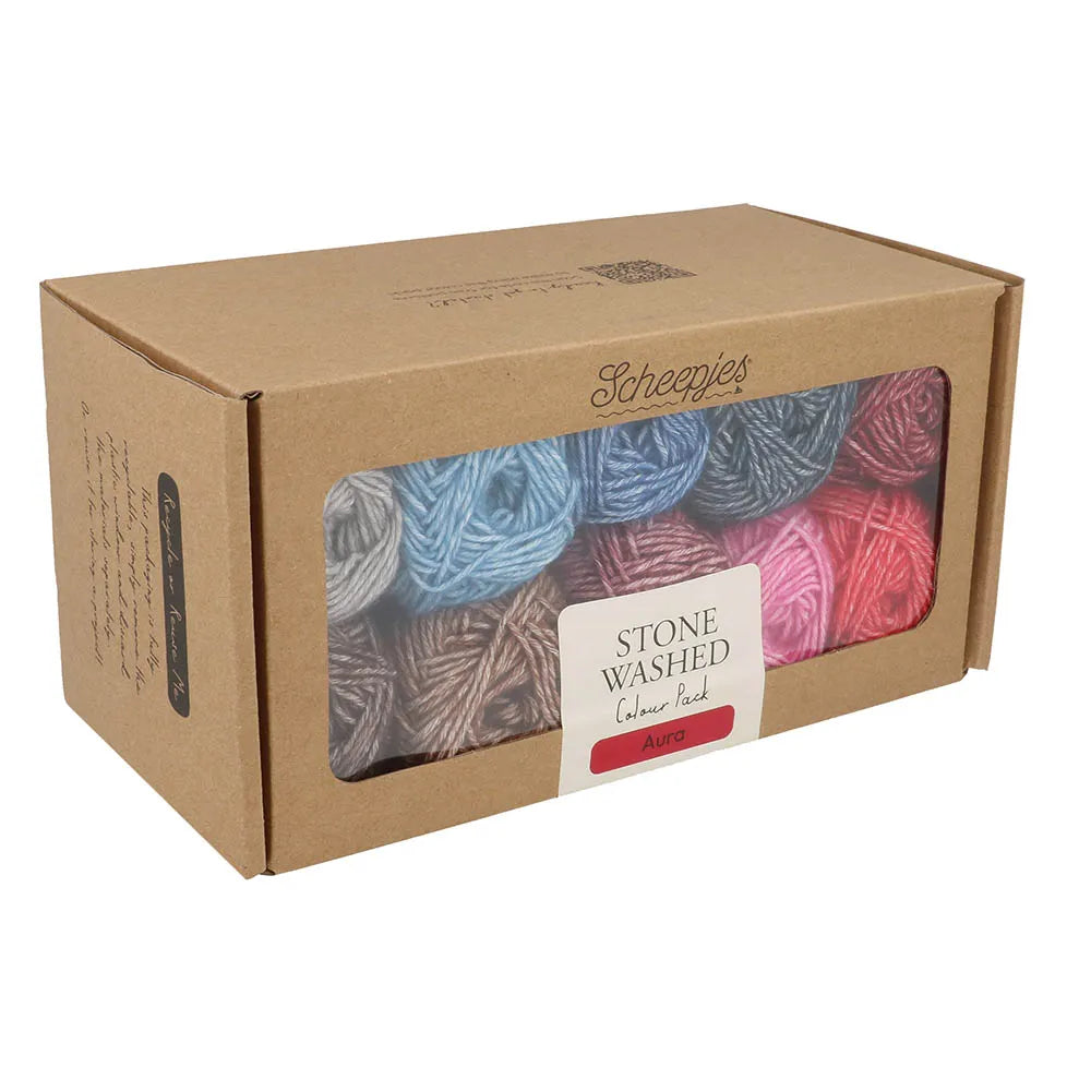 Scheepjes Stone Washed, lot de 10 x 25 g - Aura