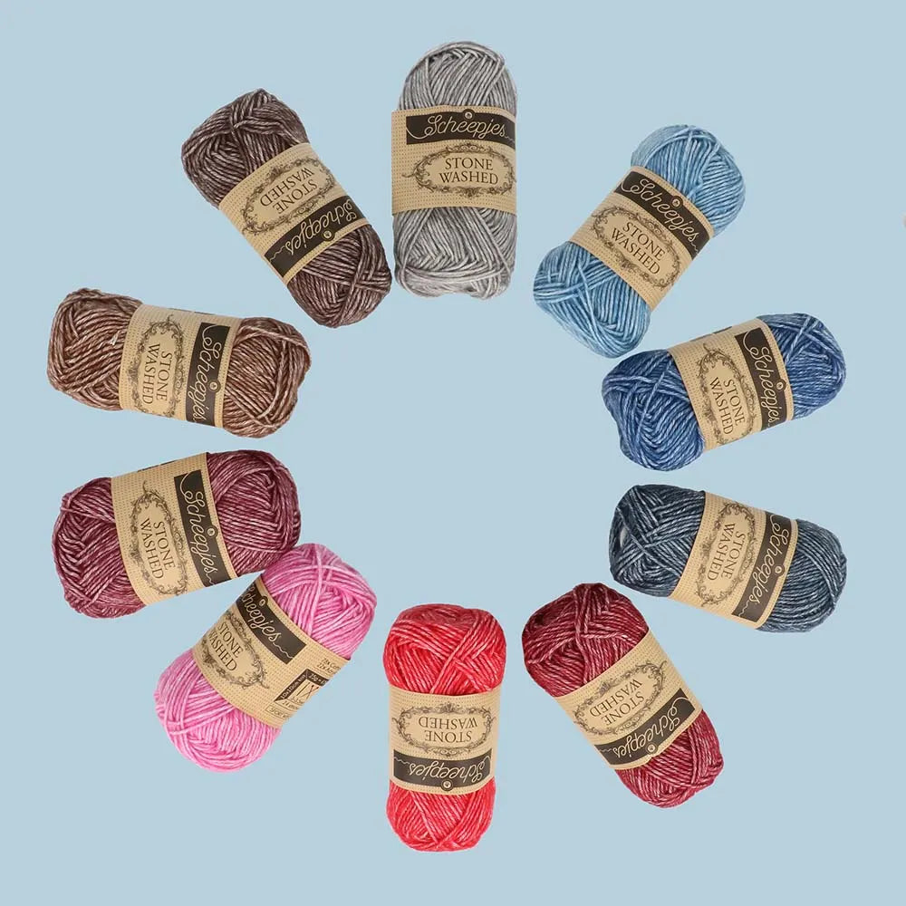 Scheepjes Stone Washed, lot de 10 x 25 g - Aura