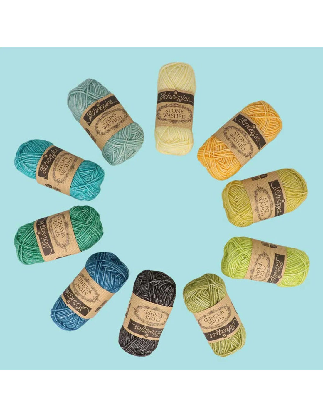 Scheepjes Stone Washed, lot de 10 x 25 g - Grounding