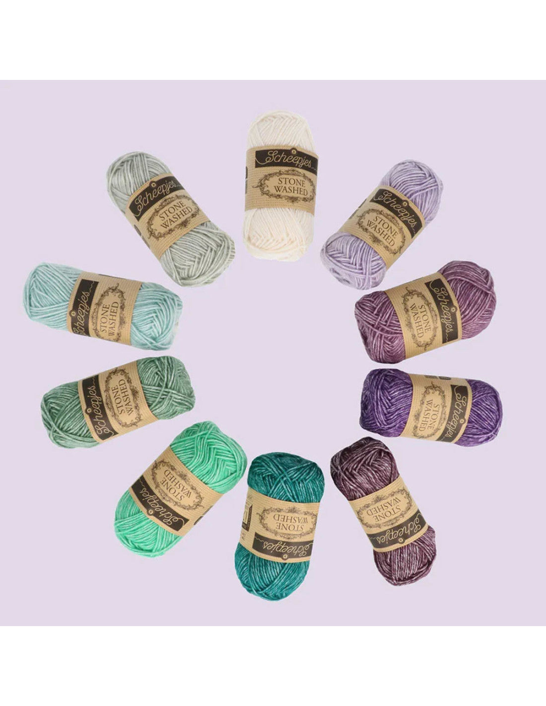 Scheepjes Stone Washed, lot de 10 x 25 g - Chakras